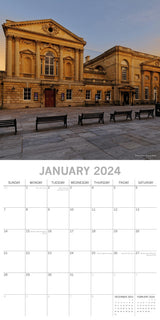 Bath 2024 Square Wall Calendar 16 Months Premium Planner Christmas New Year Gift - Side View