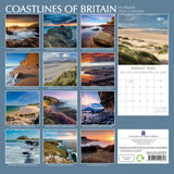 Coastlines of Britain - 2024 Square Wall Calendar 16 Months Premium Planner Gift - Front View