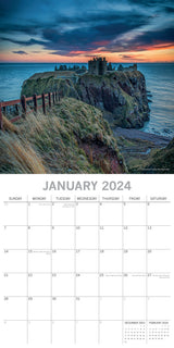 Coastlines of Britain - 2024 Square Wall Calendar 16 Months Premium Planner Gift