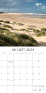 Coastlines of Britain - 2024 Square Wall Calendar 16 Months Premium Planner Gift - Top-Down View