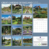 Great Gardens of England 2024 Square Wall Calendar 16Month Planner New Year Gift - Front View