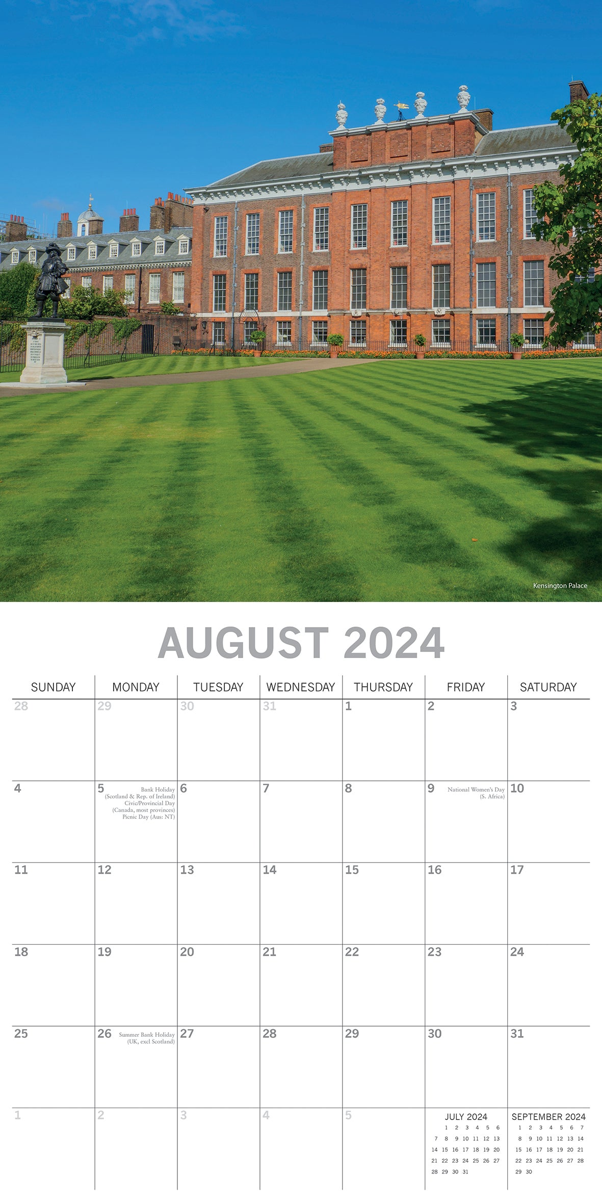 London - 2024 Square Wall Calendar 16 Months Premium Planner Xmas New Year Gift