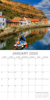 North Yorkshire - 2024 Square Wall Calendar 16 Months Planner Xmas New Year Gift - Side View