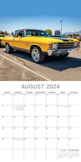 American Muscle Cars - 2024 Square Wall Calendar 16 Months Planner New Year Gift - Top-Down View