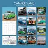 Camper Vans - 2024 Square Wall Calendar 16 Month Planner Christmas New Year Gift - Front View