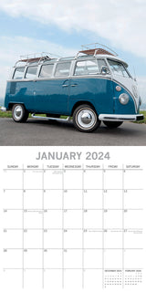 Camper Vans - 2024 Square Wall Calendar 16 Month Planner Christmas New Year Gift - Side View