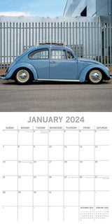 Classic Beetles - 2024 Square Wall Calendar 16 Months Planner Xmas New Year Gift - Side View