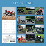 Classic Bikes 2024 Square Wall Calendar 16 Month Planner Christmas New Year Gift - Front View