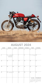 Classic Bikes 2024 Square Wall Calendar 16 Month Planner Christmas New Year Gift - Top-Down View