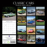 Classic Cars 2024 Square Wall Calendar 16 Months Planner Christmas New Year Gift - Front View