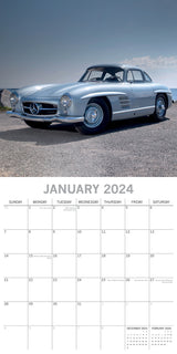 Classic Cars 2024 Square Wall Calendar 16 Months Planner Christmas New Year Gift - Side View