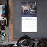 Custom Bikes 2024 Square Wall Calendar 16 Months Planner Christmas New Year Gift - Side View