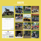 Harleys - 2024 Square Wall Calendar 16 Months Premium Planner Xmas New Year Gift - Front View