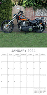 Harleys - 2024 Square Wall Calendar 16 Months Premium Planner Xmas New Year Gift - Side View