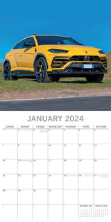 Lamborghini - 2024 Square Wall Calendar 16 Month Planner Christmas New Year Gift - Side View