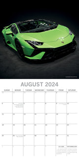 Lamborghini - 2024 Square Wall Calendar 16 Month Planner Christmas New Year Gift - Top-Down View