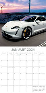 Porsche - 2024 Square Wall Calendar 16 Months Premium Planner Xmas New Year Gift