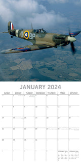 Spitfires - 2024 Square Wall Calendar 16 Months Planner Christmas New Year Gift - Side View