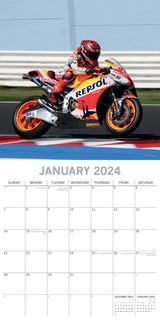 Super Bikes - 2024 Square Wall Calendar 16 Month Planner Christmas New Year Gift - Side View