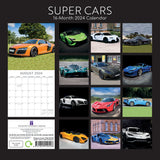 Super Cars - 2024 Square Wall Calendar 16 Months Planner Christmas New Year Gift - Front View