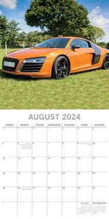 Super Cars - 2024 Square Wall Calendar 16 Months Planner Christmas New Year Gift - Top-Down View