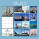 Tall Ships - 2024 Square Wall Calendar 16 Months Planner Christmas New Year Gift - Front View