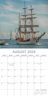 Tall Ships - 2024 Square Wall Calendar 16 Months Planner Christmas New Year Gift - Side View