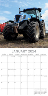 Tractors - 2024 Square Wall Calendar 16 Month Premium Planner Xmas New Year Gift - Side View