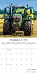 Tractors - 2024 Square Wall Calendar 16 Month Premium Planner Xmas New Year Gift - Top-Down View