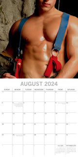 Firefighters 2024 Square Wall Calendar 16 Months Planner Christmas New Year Gift - Top-Down View