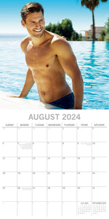 Hunks in Trunks - 2024 Square Wall Calendar 16 Months Planner Xmas New Year Gift - Top-Down View
