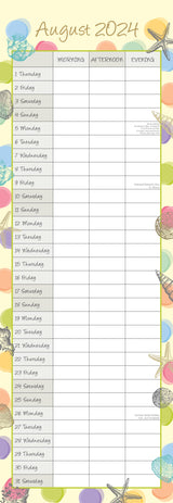 By the Sea - 2024 Slimline Slim Wall Calendar Hanging Planner New Year Gift