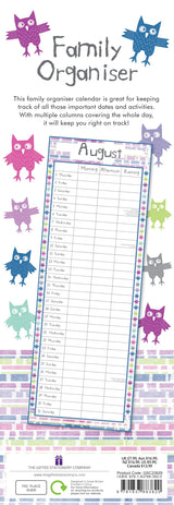 Owls - 2024 Slimline Slim Wall Calendar Hanging Planner New Year Gift