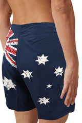 Men's Adult Board Shorts Australian Flag Australia Day Souvenir Navy Beach Wear, Navy, 3XL - Side View