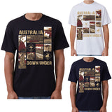 100% Cotton Australia Down Under Souvenir T-Shirt Unisex Adult Iconic Tee Top, Black, XL - Front View