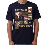100% Cotton Australia Down Under Souvenir T-Shirt Unisex Adult Iconic Tee Top, Black, XL - Top-Down View
