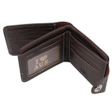 Mens Wallet Australian Kangaroo Leather Bifold Souvenir Gift Coin Card Holder, Dark Brown Snap - Side View