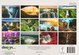 Waterfalls 2025 Rectangle Wall Calendar 16 Months Hanging Planner New Year Gift