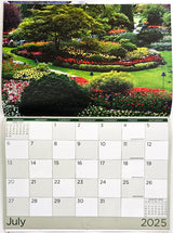 Gardens - 2025 Rectangle Wall Calendar 16 Months Hanging Planner New Year Gift - Front View
