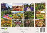 Gardens - 2025 Rectangle Wall Calendar 16 Months Hanging Planner New Year Gift - Side View