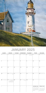 Edward Hopper - 2025 Square Wall Calendar Arts 16 Months Premium Planner Gift - Side View