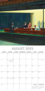Edward Hopper - 2025 Square Wall Calendar Arts 16 Months Premium Planner Gift - Top-Down View
