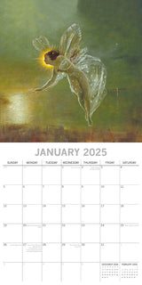 Fairies - 2025 Square Wall Calendar Arts 16 Months Premium Planner Gift - Side View