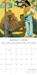 Gauguin - 2025 Square Wall Calendar Arts 16 Months Premium Planner Gift - Top-Down View