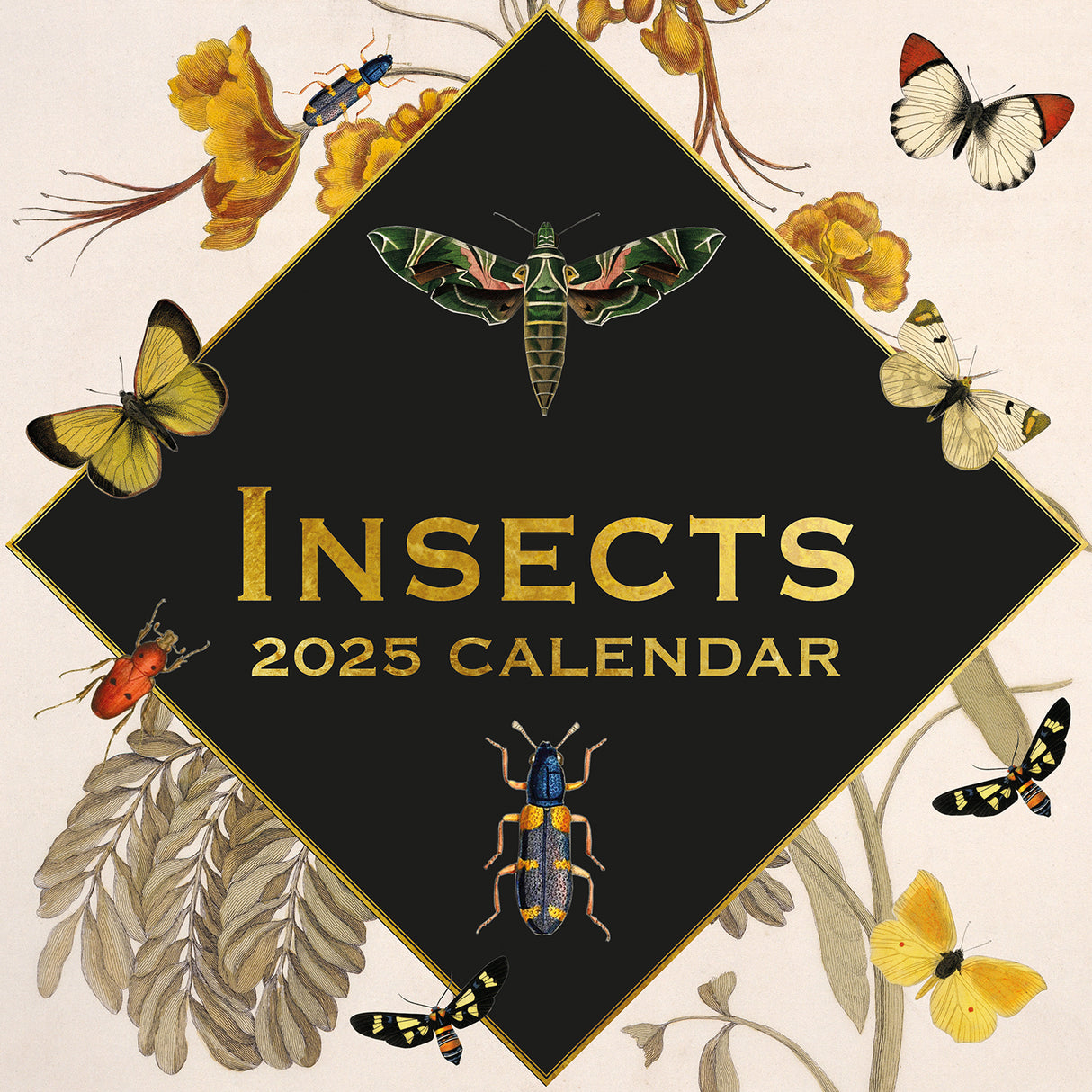 Insects - 2025 Square Wall Calendar Arts 16 Months Premium Planner Gift