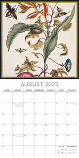 Insects - 2025 Square Wall Calendar Arts 16 Months Premium Planner Gift - Top-Down View