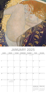 Klimt - 2025 Square Wall Calendar Arts Landscapes 16 Months Premium Planner Gift - Side View