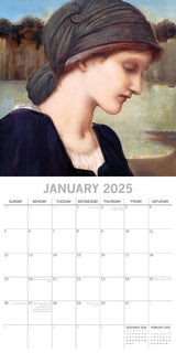 Pre-Raphaelites - 2025 Square Wall Calendar Arts 16 Months Premium Planner Gift - Side View