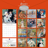 Renoir - 2025 Square Wall Calendar Fine Arts 16 Months Premium Planner Gift