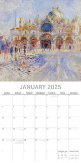 Renoir - 2025 Square Wall Calendar Fine Arts 16 Months Premium Planner Gift